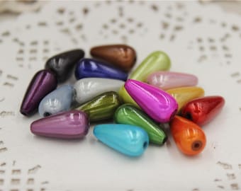 50 pcs perles en acrylique magique miracle multicolore forme goutte