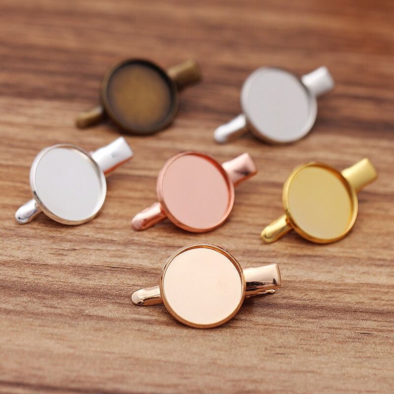 barrette blank alligator clip hair clip bezel 18mm image 3
