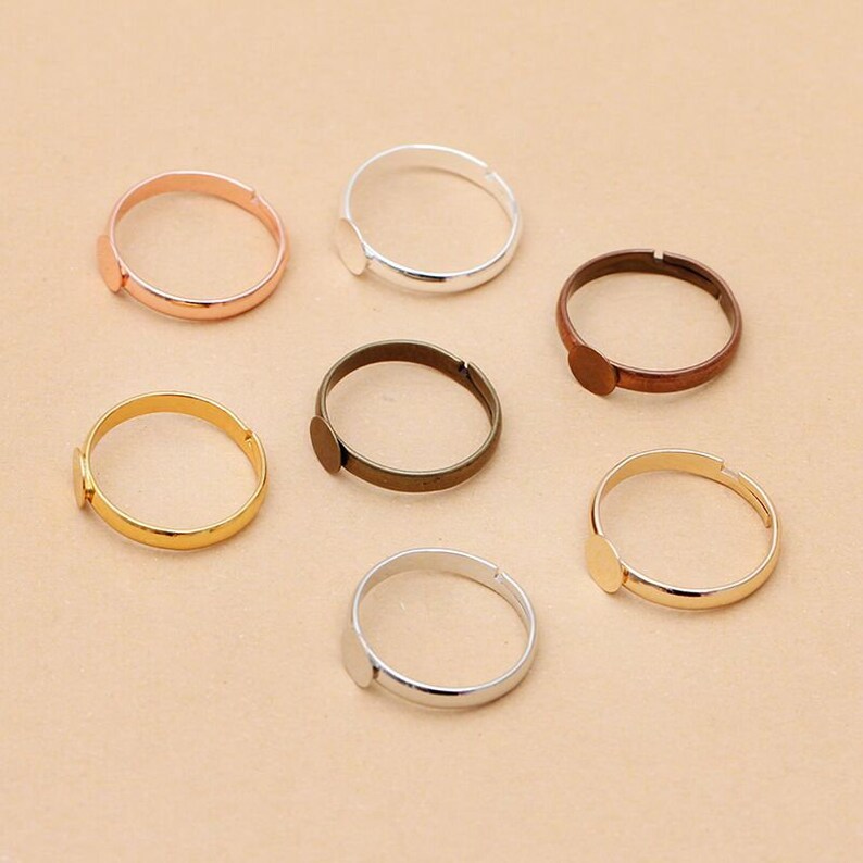 Bulk 30pcs Ring Setting Blank Bezel Adjustable rings Etsy