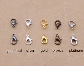 100 pcs lobster clasps jewelry making size color option