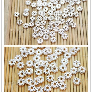 200 stuks zilveren metalen madeliefjes spacer kralen 6mm/4mm