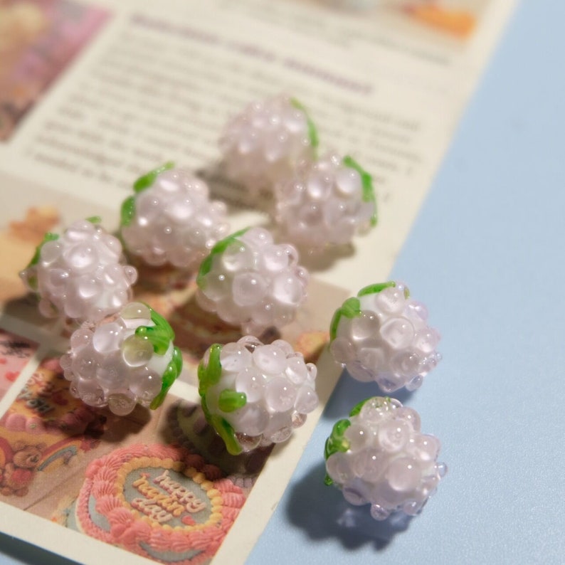 2 Pcs Lampwork Glass Beads Raspberry Fruit Top Quality - Etsy