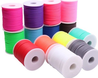 rubber cord tube hollow 3mm  mix colors option