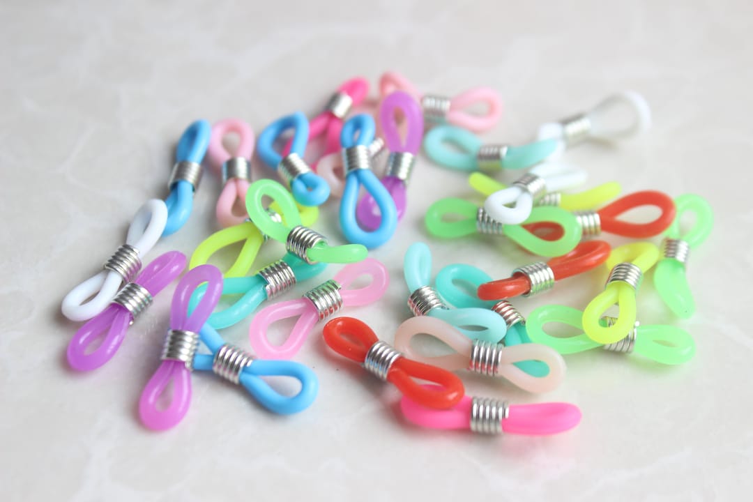 Rubber Connectors Loops for Eyeglass Holder Necklace Chain Black and