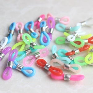 Rubber Connectors Loops for Eyeglass Holder Necklace Chain black and white