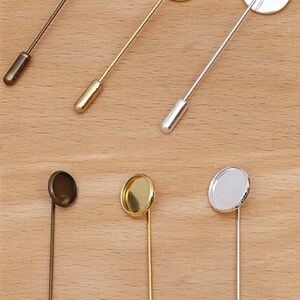 20 pcs supports broche épingle métal en laiton image 2