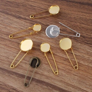 50 pcs supports broche pour cabochon métal en laiton image 1