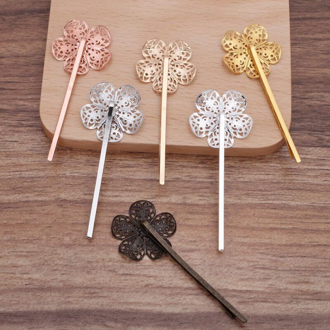 Bulk 30 Pcs Blank Barrette Hairclip Hair Accessories Flower Etsy UK