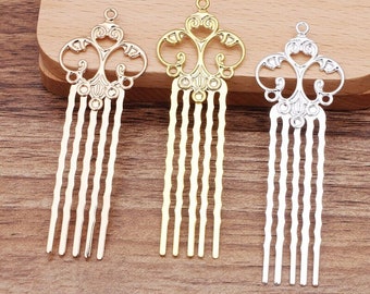 10 pcs peigne épingle supports pour barrette de cheveux pince  fleur