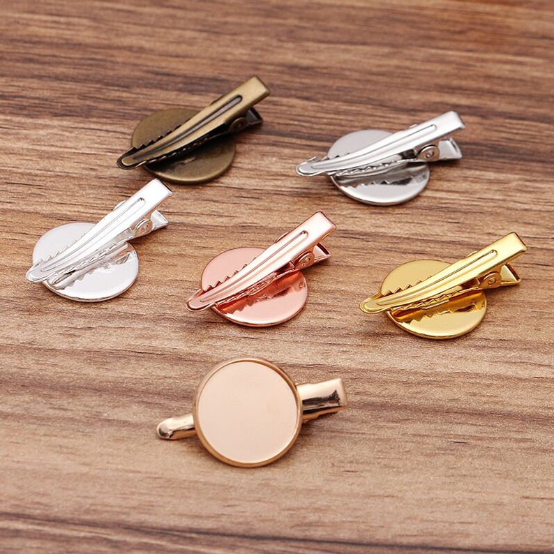 barrette blank alligator clip hair clip bezel 18mm image 4