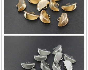 50 pcs end caps claw connector Fan shape for jewelry making size color option