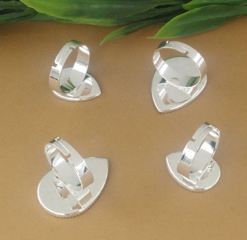 20pcs Ring Setting Blank drop Bezel Adjustable rings