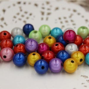60 pcs beads acrylic magic miracle round multicolor 10mm