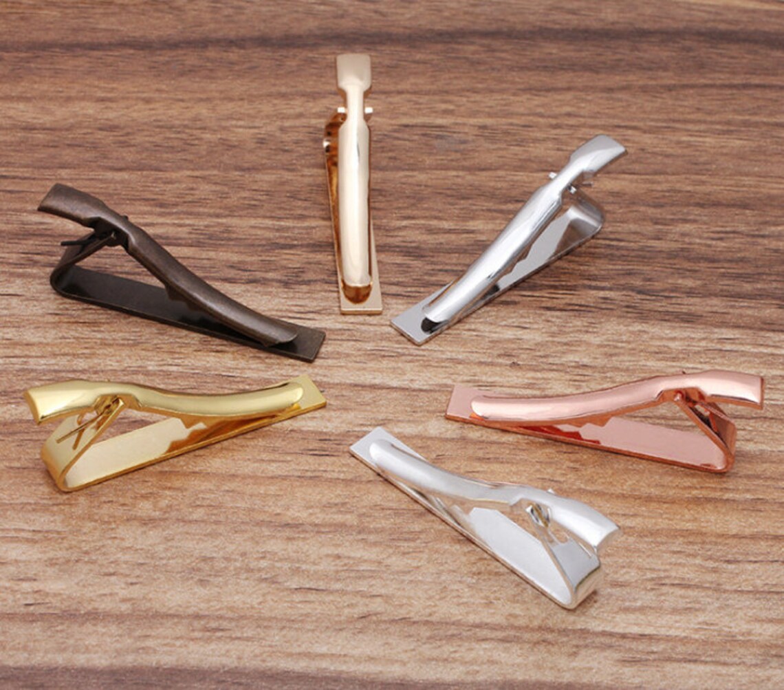 Bulk 10 Pcs Tie Clips Blank Brass Base Elegant Groom Father Etsy UK