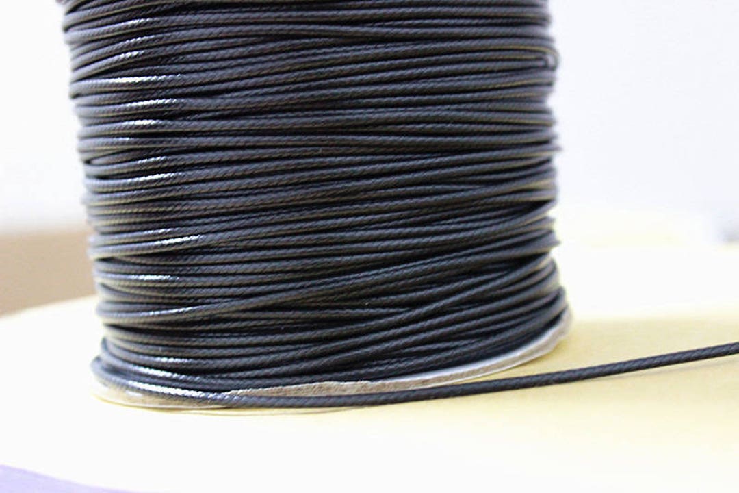 10 Meters Polyester Waxed Cord Black 2mm Australia