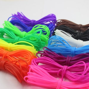 rubber cord tube hollow 2mm  mix colors option