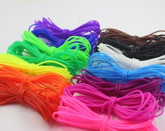 rubber cord tube hollow 2mm  mix colors option