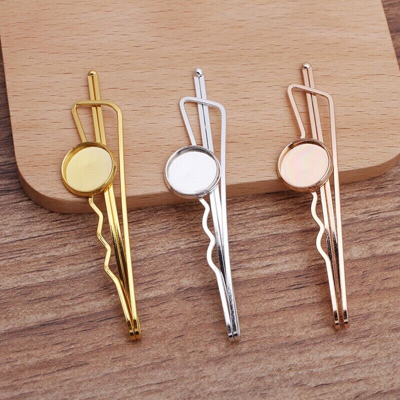 Bulk 30pcs Hair Clips 12mm Cabochon Setting Blank Bezels Etsy