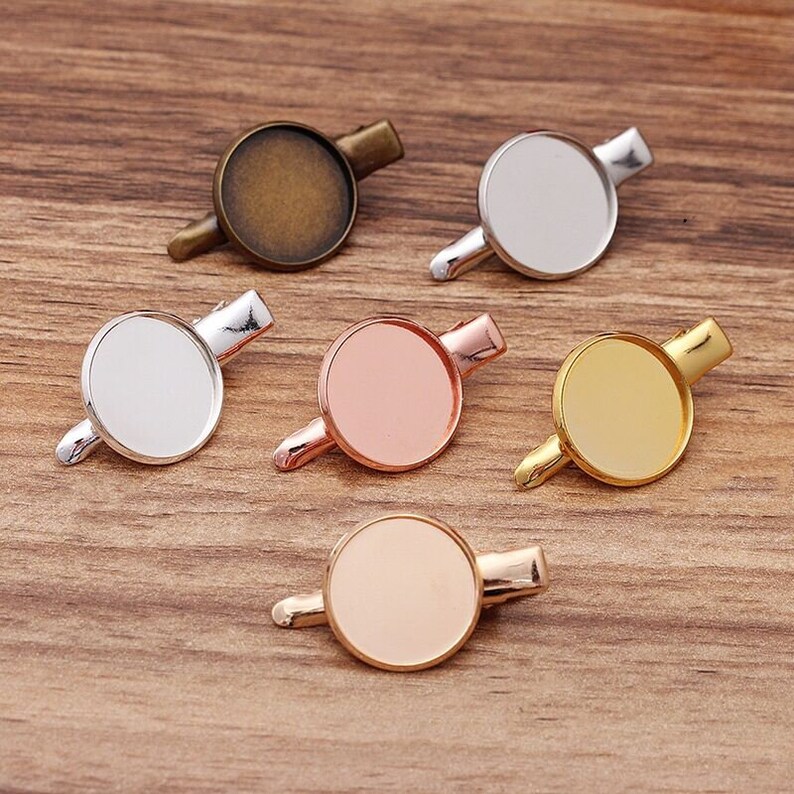 barrette blank alligator clip hair clip bezel 18mm image 2