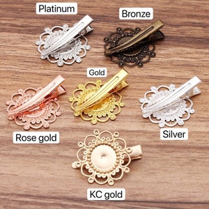 20 pcs supports pour barrette de cheveux pince métal laiton image 2