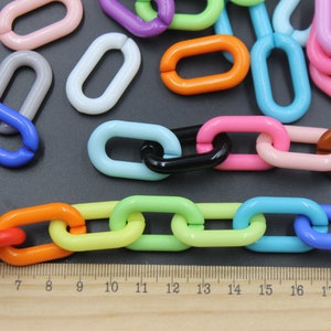 20 pcs plastique acrylique maillon chaînon anneau pour chaine  mix couleur attache lunette chaine