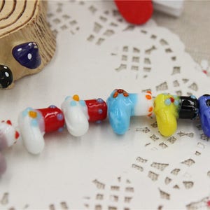 4 pcs glass beads shoes shape  lampwork  hand made