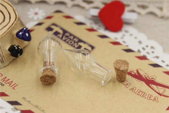 2 pcs fioles avec bouchon  en verre transparent à remplir