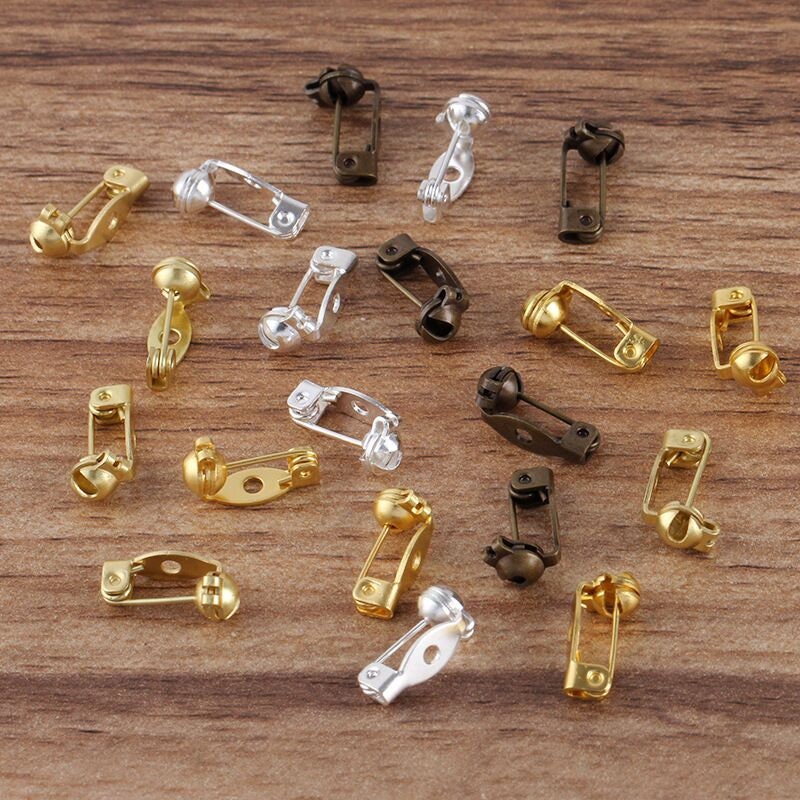 Bulk 50 Pcs Simple Brooch Clips Settings Blanks Brass Base Etsy UK