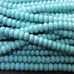 ein Thread von 80 Form Unterlegscheibe 8mm Türkis Perlen Bild 2