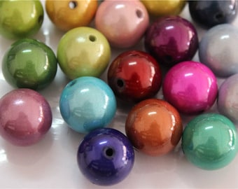 beads acrylic magic miracle round multicolor 16mm