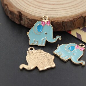 pendants charms  enamel   blue elephant