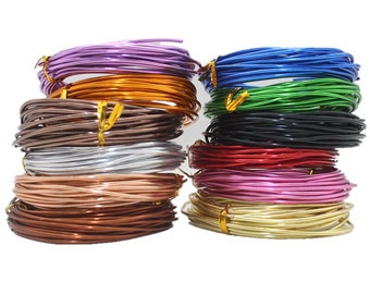 kit of 65 meters aluminium wire mix colors 1mm,1,5mm,2mm