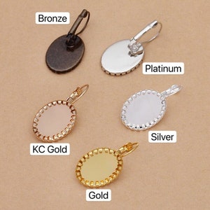 Bulk 50 pcs Bezel Lever oval Back Earring Wires - Settings Brass base