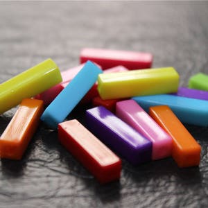 acrylic beads tube rectangular multicolore