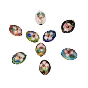 10 pcs  cloisonne beads spacer pear shape  colors option