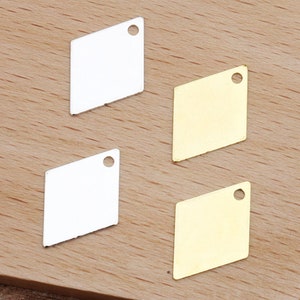 Bulk 200pcs pendant charms lozenge brass base