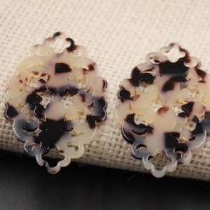Tortoise Shell pendants charms  resin Acetate Acrylic  charms earrings