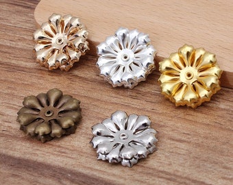 50pcs   perles  intercalaire coupelle caps fleur métal laiton 23mm