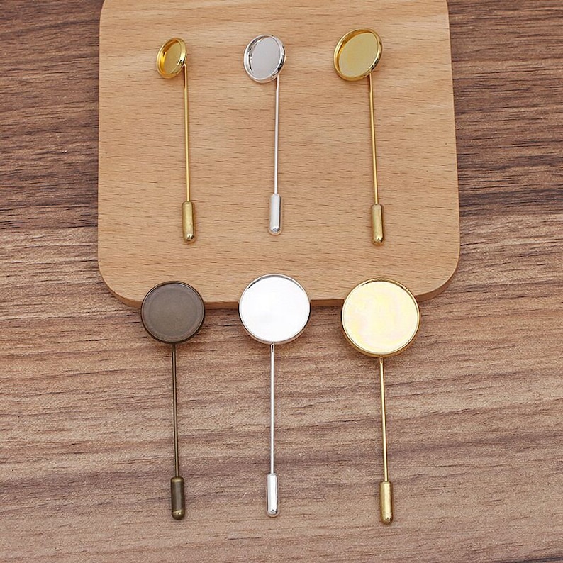 20 pcs supports broche épingle métal en laiton image 1