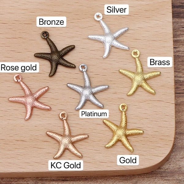 100 pcs breloques pendentifs  étoile de mer laiton