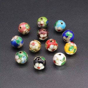 Bulk 100 pcs round cloisonne beads diameter 6mm /8mm/10mm/12mm/14mm   colors option