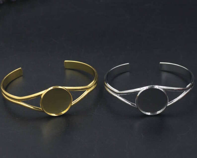 Bulk 5 pcs Bracelet Bangle Bezel Blanks