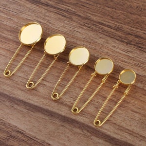 50 pcs supports broche pour cabochon métal en laiton image 2