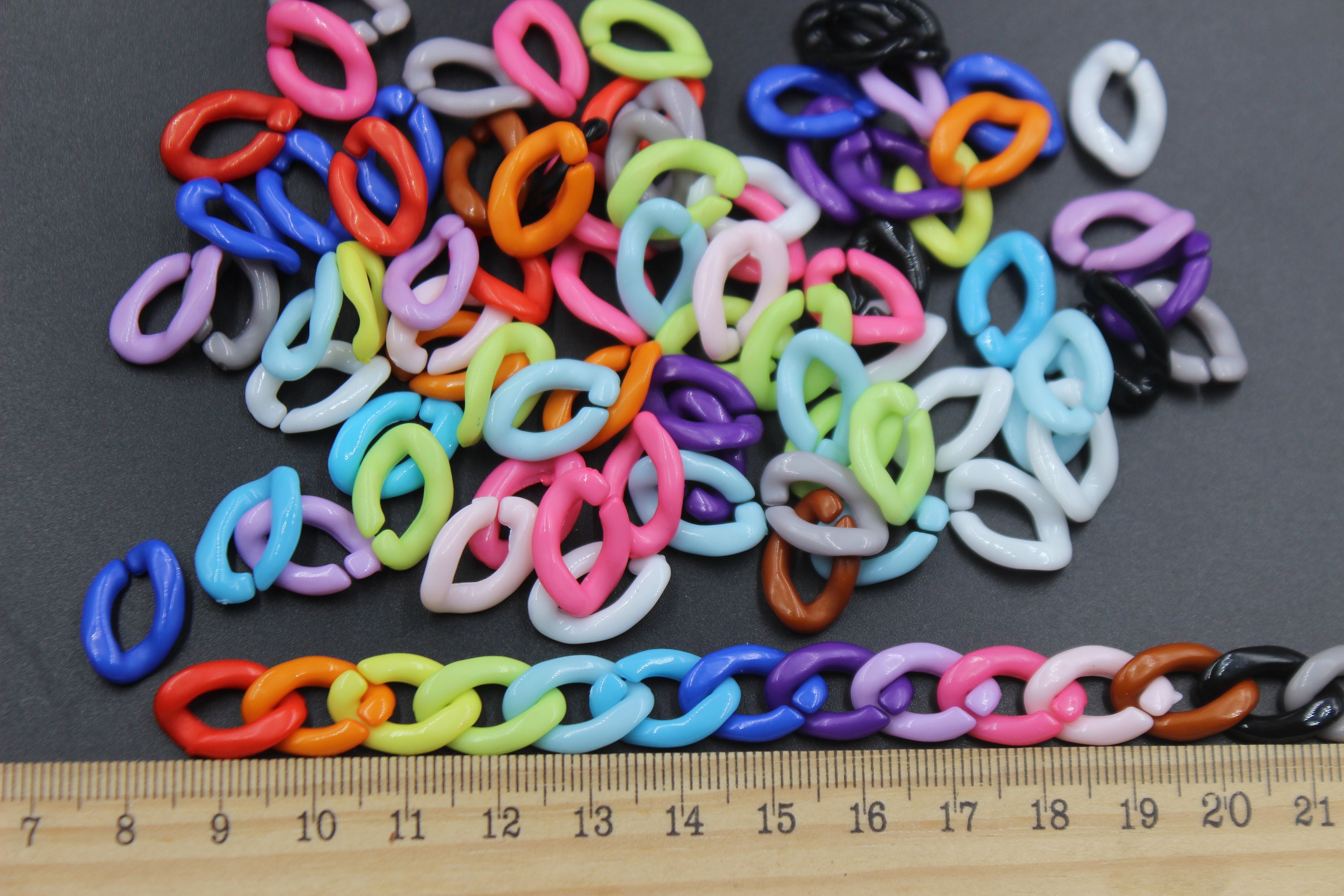 100 pcs Acrylic Chain Links, open link chain, glasses chain, sunglass…