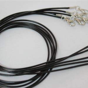 10 pcs necklaces waxed polyester cord black 2mm