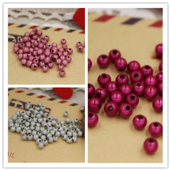 200 pcs  perles en acrylique magique miracle ronde 4mm