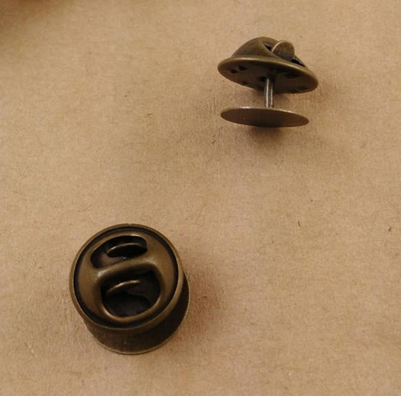 Bulk 50 pcs Tie Pin Lapel Pin Tie Tack Bezel Blank,Back Brooch Collar Clip