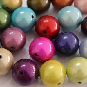 10 pcs beads acrylic magic miracle round multicolor 18mm
