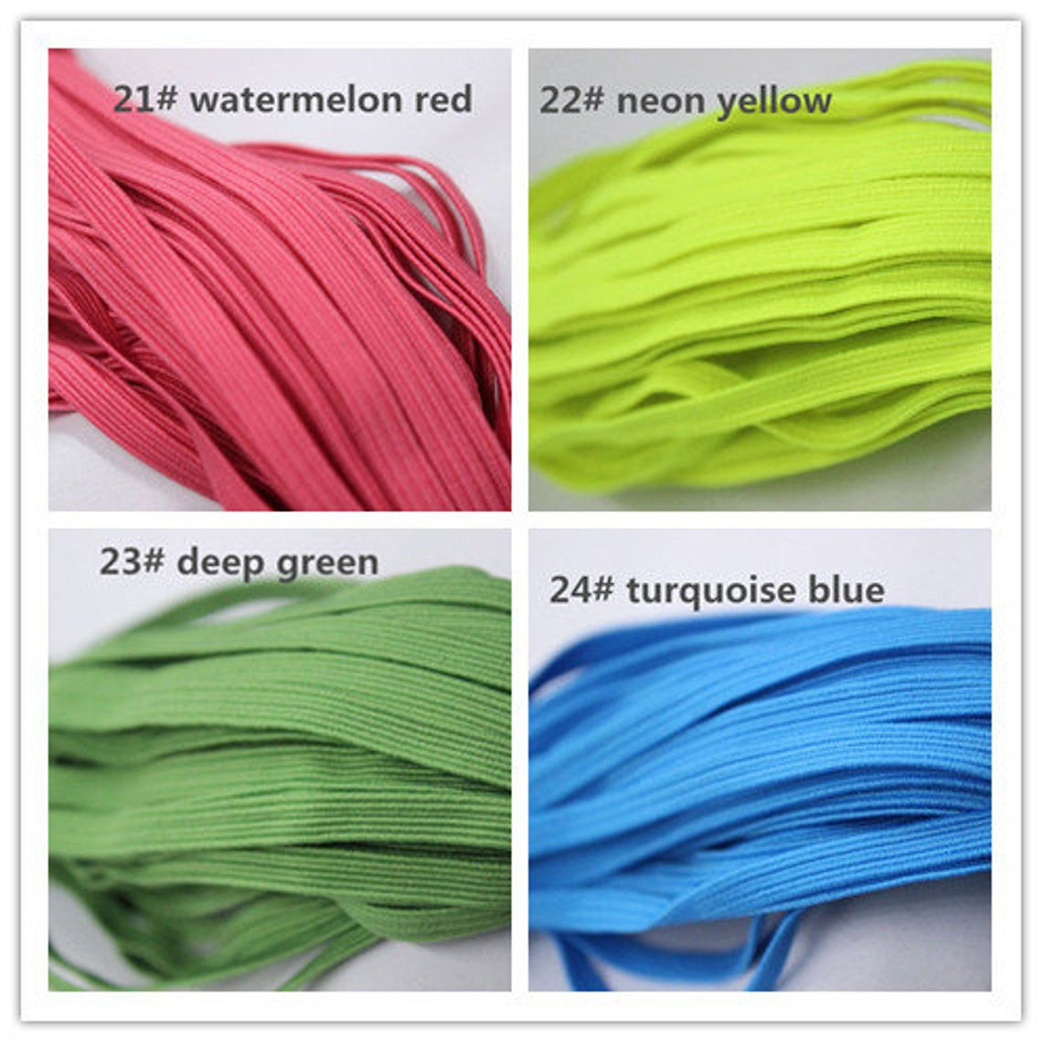 Elastic cord flat 27 colors option 6mm / 1/4 inch sewing Etsy