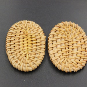 pendants charms  natural rattan knitted  earrings accessories